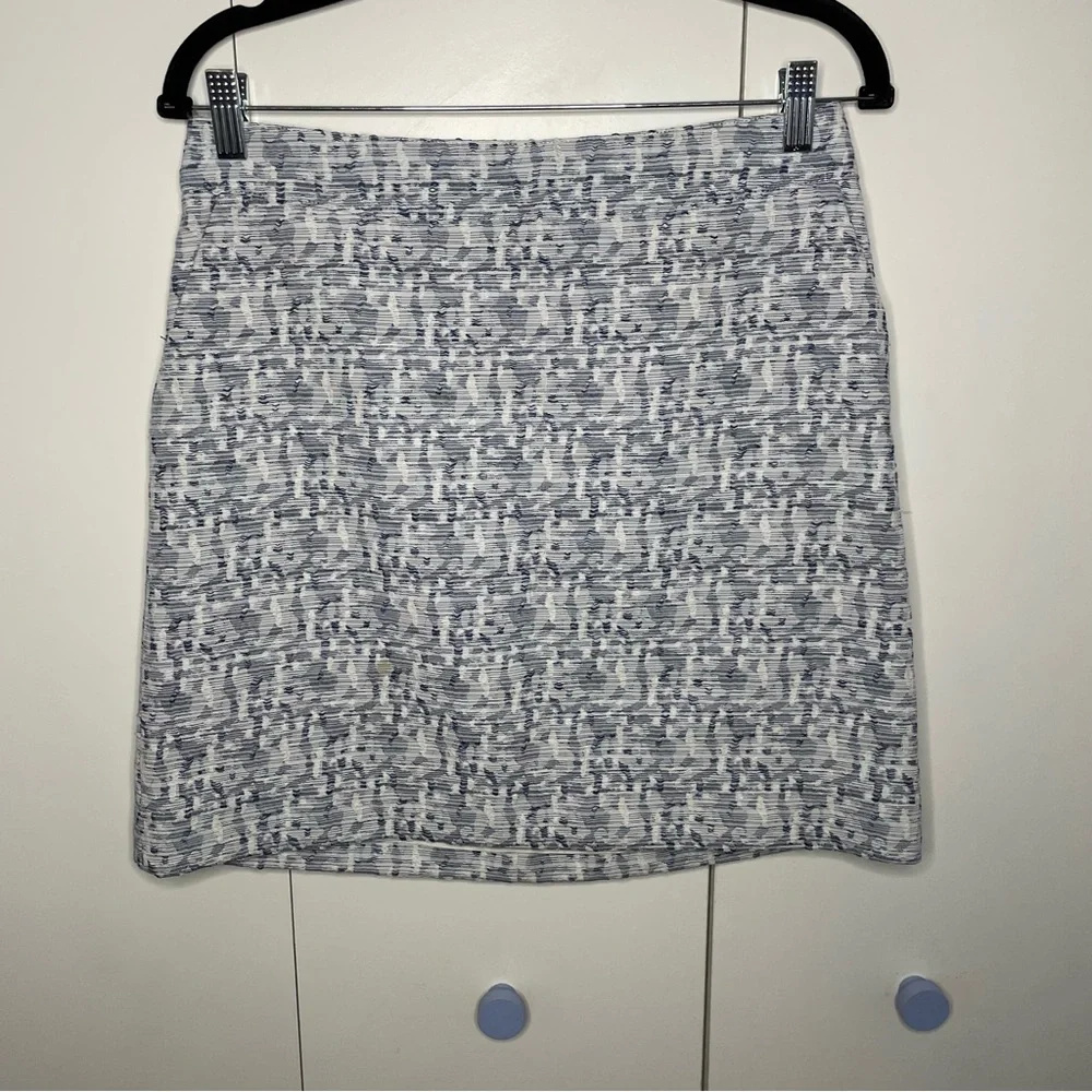 Ann Taylor LOFT Petaled Jacquard Pocket Shift Skirt Size 6 Midnight Cobalt NWT